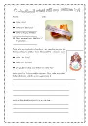 English Worksheet: Fortune Cookies