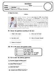 English Worksheet: wh-questions