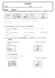 English worksheet: past continuo