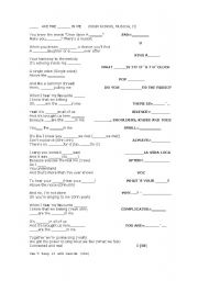 English Worksheet: You are the music in me (High School Musical)