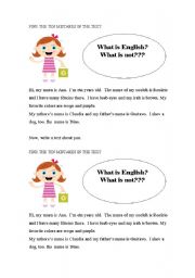 English worksheet: What is English? What is not?