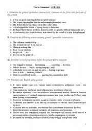 English worksheet: test in Gerund