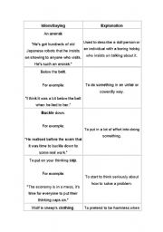 English worksheet: Idioms and Sayings About Clothes