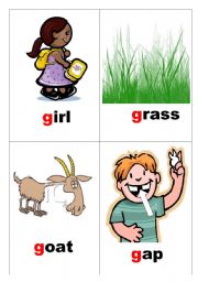 English worksheet: Flash cards for letters g-i