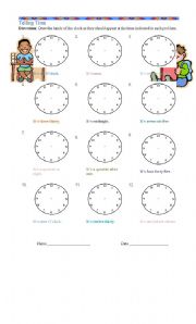 English Worksheet: Telling the time