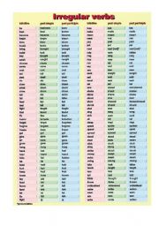 English Worksheet: irregular verbs