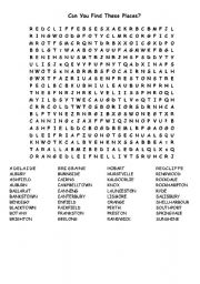 English worksheet: Australia Word Search