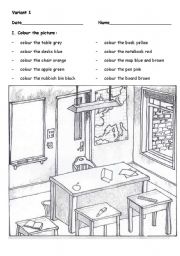 English Worksheet: Colours Test