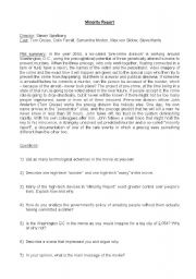 English worksheet: Minority Report