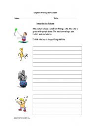 English worksheet: Describe the Pictures