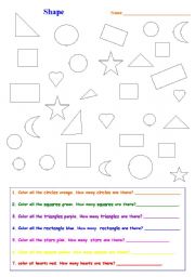 English Worksheet: Shapes