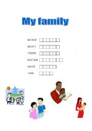 English worksheet: my family