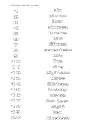 English worksheet: numbers