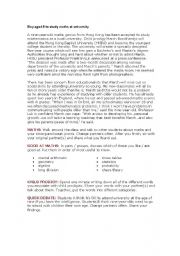 English Worksheet: 9-year -old boy at univesity