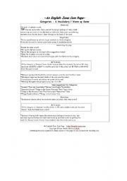 English Worksheet: vocabulary game
