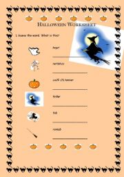 Halloween Worksheet and Wordsearch