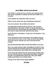 English Worksheet: Snow White reading