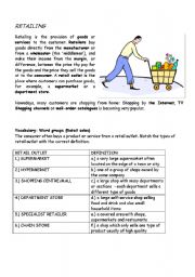 English Worksheet: RETAILING 