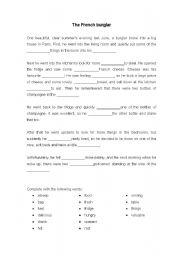 English worksheet: The French Burglar