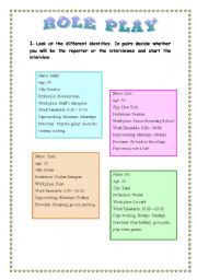 English Worksheet: Interview role play