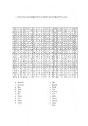 English Worksheet: find verbs