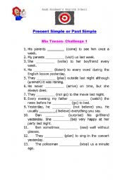 English Worksheet: Present Simple or Past Simple 1
