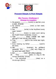 English Worksheet: Present Simple or Past Simple 2