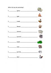 English worksheet: past simple