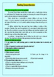 English Worksheet: Two reading COMPREHENSION  passages