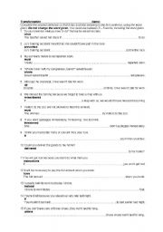 English Worksheet: FCE Key  word transformation