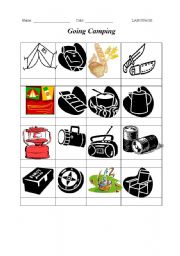 English Worksheet: Camping Vocabulary