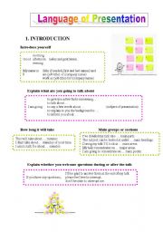 English Worksheet: Language of Presentation - 3 pages