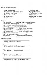 English worksheet: first conditional!