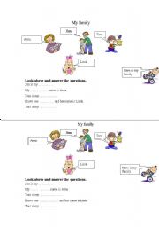 English worksheet: My family