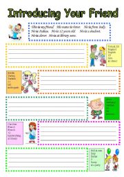 English Worksheet: introducing your friend