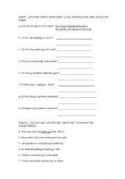 English worksheet: Indefinite Pronouns