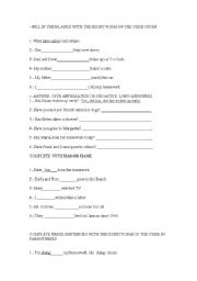 English worksheet: Present perfect of the verb