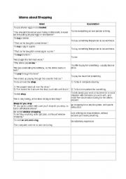 English Worksheet: IDIOMS ABOUT SHOPPING