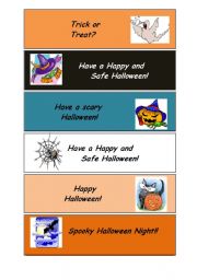 English Worksheet: halloween bookmarks