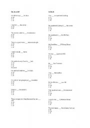 English Worksheet: in ,at o,n 