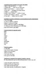 English Worksheet: some any no