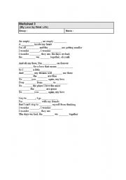 English worksheet: lyrics for My love sung by westlife