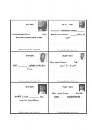 English worksheet: Famous people quiz past and present - part II