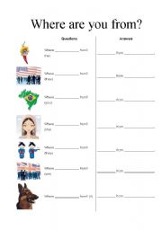 English Worksheet: Nationalities