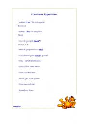 English worksheet: Classroom expressions