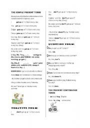 English worksheet: simple present tense&present continious tense