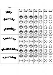 English Worksheet: Beheviour target chart