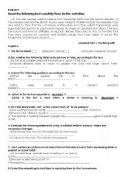 English worksheet: 2ND YEAR TEST