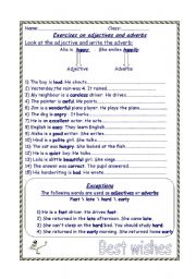 English Worksheet: Adjectives and adverbs