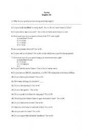 English Worksheet: Simple survey